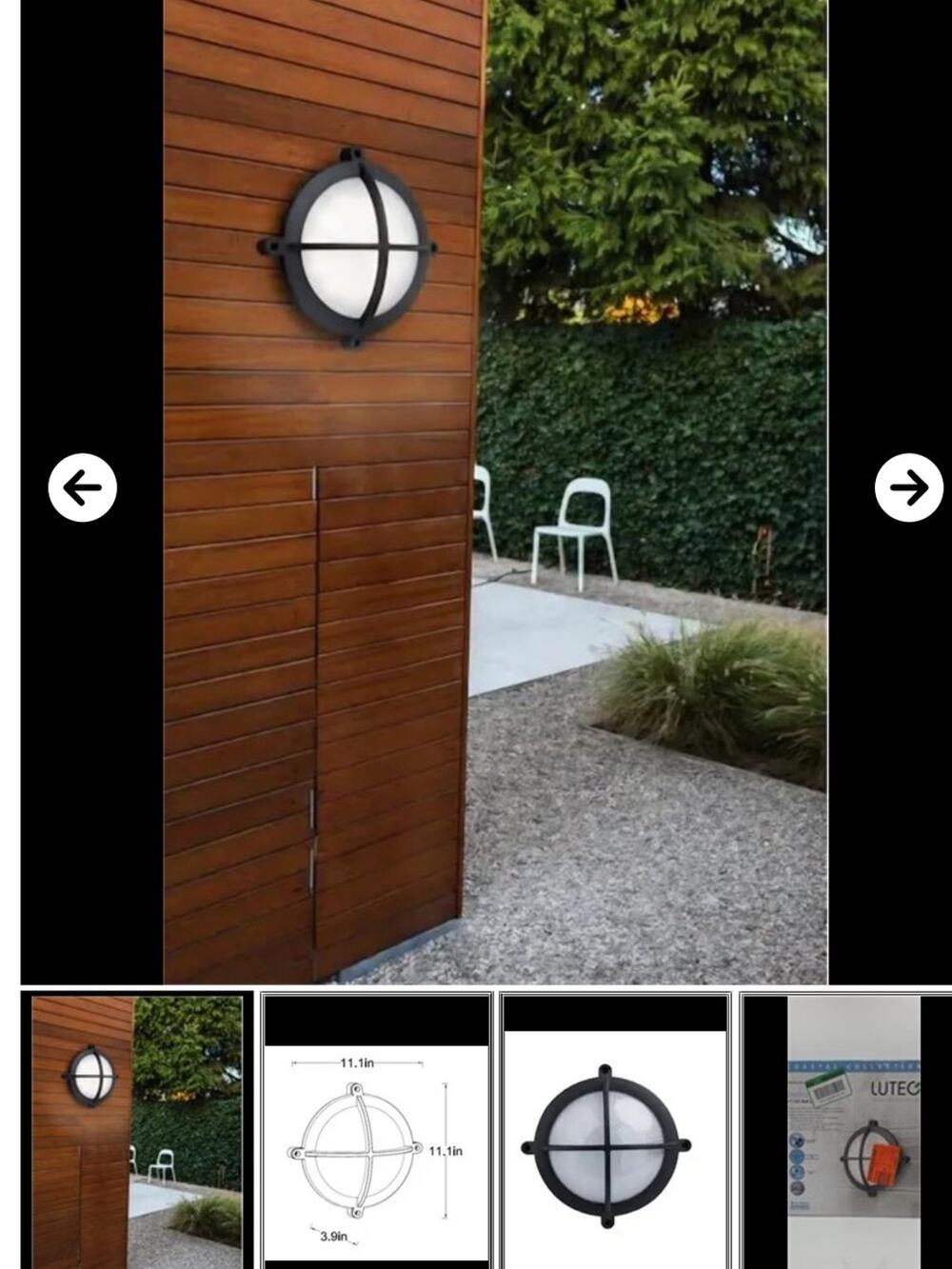 LUTEC Coastal Collection Black Outdoor LED Wall Light New In Box